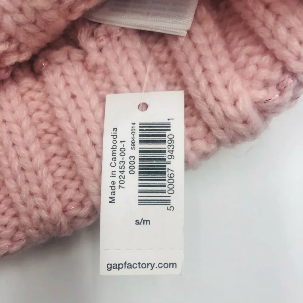 Brand New Baby Gap Pink Knitted Beanie Size Small/ Medium For Baby Girl‎